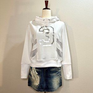 NWT Pavement Lemonade White Mesh Teenager Long Sleeve Hoodie Size 14/S